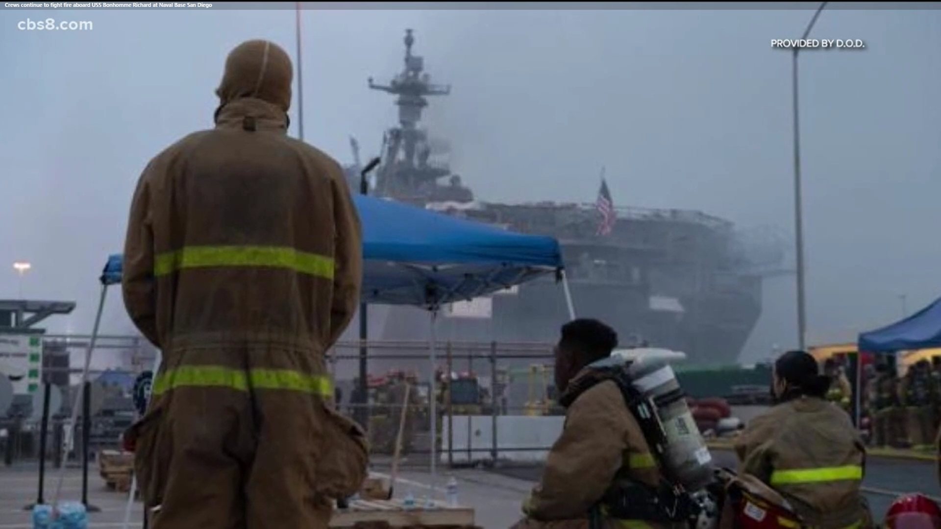 You are currently viewing Crews continue to fight fire on Navy ship that injured 21 sailors