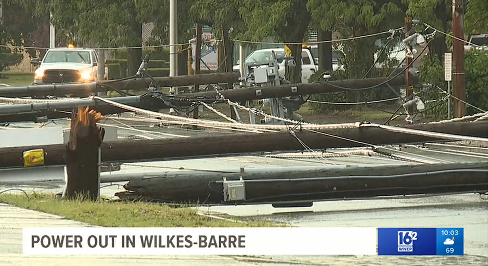 You are currently viewing Down utility poles cause outages in Wilkes-Barre