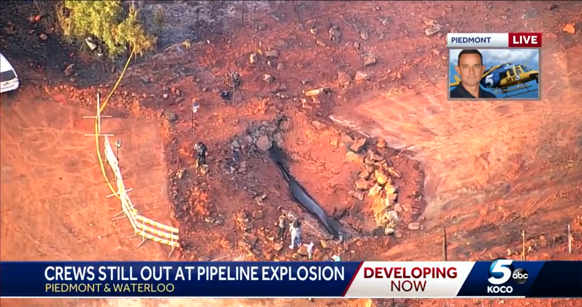 You are currently viewing Crater-sized hole left behind after massive natural gas pipeline blast in Oklahoma