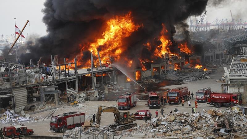 You are currently viewing BREAKING NEWS: huge fire breaks out at Port of Beirut one month after massive explosion