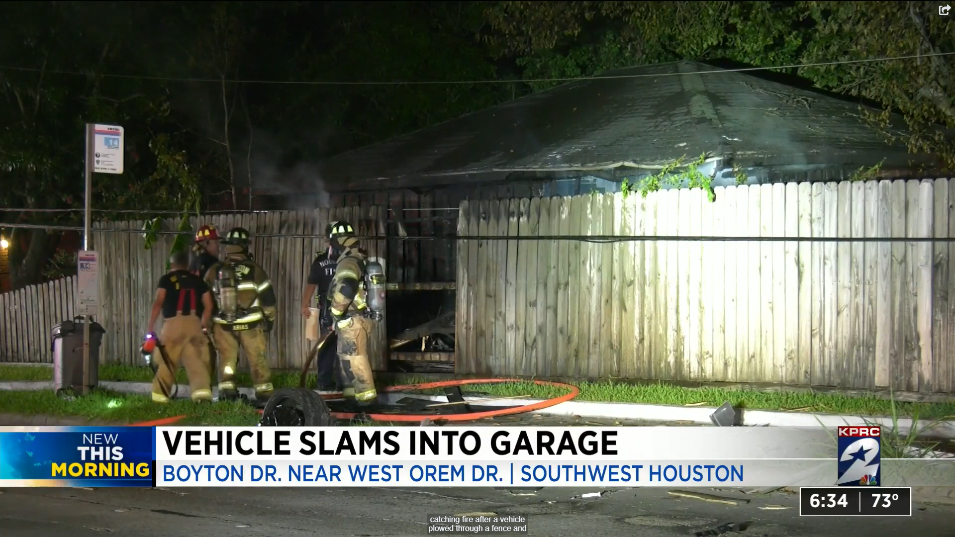 You are currently viewing Car crash knocks utility pole; causes a garage fire in Houston